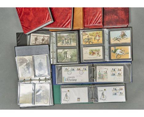 CYCLING INTEREST. A THEMATIC COLLECTION OF POSTCARDS, C1900-LATE 20TH C, INCLUDING COMIC BY TOM BROWNE AND HIS CONTEMPORARIES