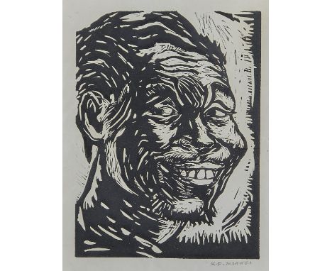 †ROBERT GIBBINGS (1889-1958) A BURMUDIAN FISH, WOOD ENGRAVING, SIGNED BY THE ARTIST IN PENCIL AND INSCRIBED "TO JOHN &amp; HA