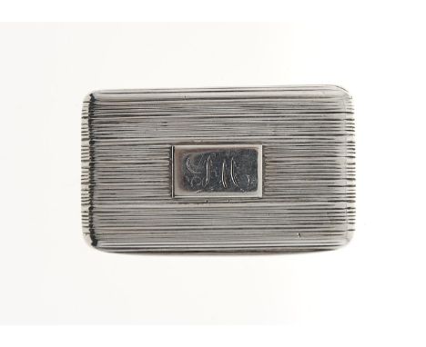 A GEORGE IV SILVER SNUFF BOX, REEDED OVERALL, 55MM L, BY THOMAS SHAW, BIRMINGHAM 1828, 1OZ 4DWTS Condition reportLight wear o