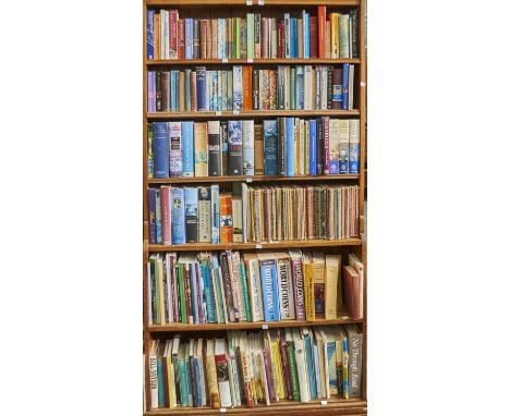 SIX SHELVES OF BOOKS, MISCELLANEOUS GENERAL SHELF STOCK, TO INCLUDE BRITAIN IN PICTURES SERIES, BRITISH NAVAL AND OTHER HISTO