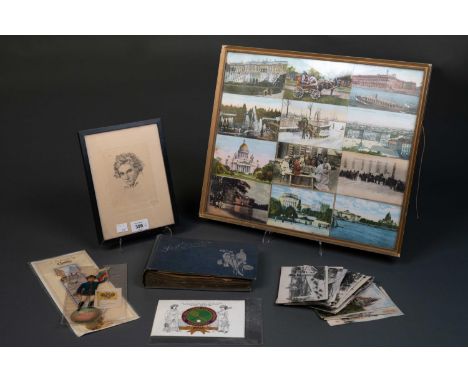 A&nbsp; GROUP OF VICTORIAN CHROMOLITHO GREETINGS CARDS, LATE 19TH C, MISCELLANEOUS EDWARDIAN AND LATER PICTURE POSTCARDS INCL