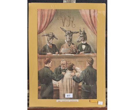 WILLIAM MECHAM ("TOM MERRY") - A PRICKLY SUBJECT AND SEVEN OTHER SIMILAR DOUBLE PAGE COLOUR LITHOGRAPHS, LATE 19TH C, 46 X 30