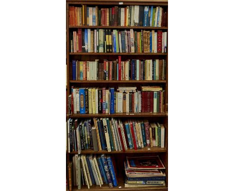 SIX SHELVES OF&nbsp; BOOKS, MISCELLANEOUS GENERAL SHELF STOCK, TO INCLUDE TRAVEL, HISTORY AND PAPERBACK BOOKS Condition repor