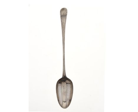 A GEORGE III SILVER GRAVY SPOON, FEATHER EDGE PATTERN, MAKER TE/GS [GRIMWADE 3820] LONDON 1768, 2OZS 17DWTS Condition reportL