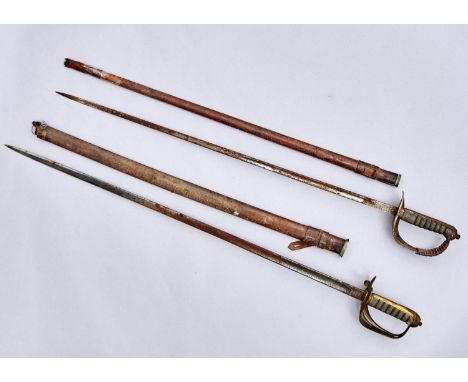 AN 1822/54 PATTERN GENERAL AND STAFF OFFICER'S SWORD AND SCABBARD AND AN 1895/97 PATTERN INFANTRY OFFICER'S SWORD AND SCABBAR