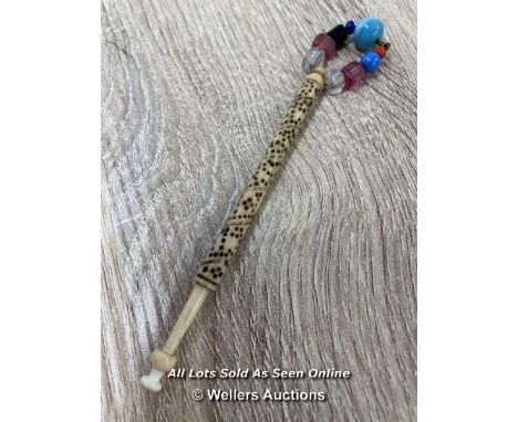 *BONE LACE BOBBIN - 'GEORGE ROSE RESPECT THE GIVER' - SPIRAL INSCRIPTION