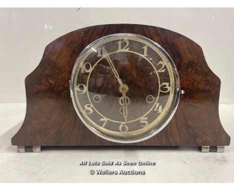 *VINTAGE  WOODEN MANTEL CLOCK