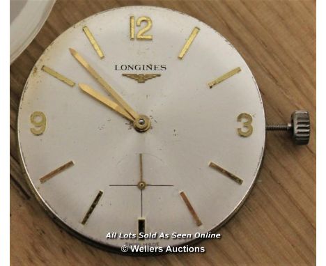 GENTS LONGINES,MANUAL MOVEMENT,SILVER PART ARABIC PART BATTON DIAL, REQUIRES RESTORATION.