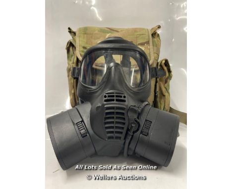 *BRITISH ARMY MILITARY GSR RESPIRATOR SIZE 1 CBRN GAS MASK  MTP CAMO HAVERSACK 