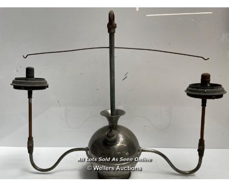 *LARGE HANGING DOUBLE PRESSURE LAMP - CONVERTED FOR TILLEY