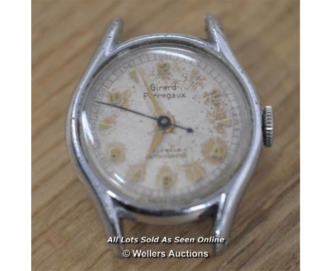 LADYS GIRARD PERREGAUX,MANUAL MOVEMENT, EARLY CHROME MODEL,DENNISON CASE, AGED WHITE ARABIC BATTON DIAL,MOVE 83561141/ CASE B