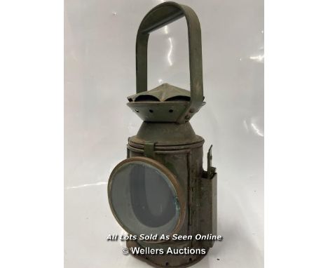 *BRITISH MILITARY RAILROAD LANTERN - EASTGATE &amp; SON LTD BIRMINGHAM WWII LYNLIGHT