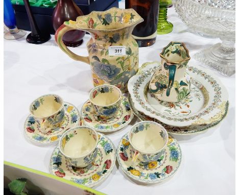 Masons Regency part tea service handpainted floral decoration including jug and others 