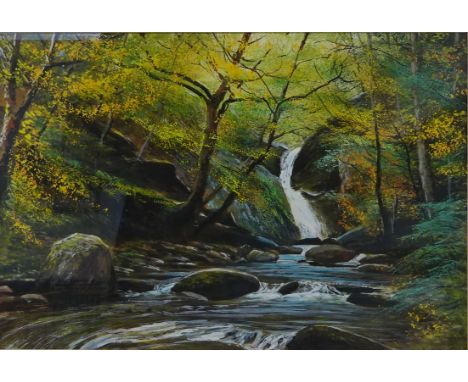 'Dol Goch Falls Gwynedd', watercolour signed K. Jackson, 22cm x 32cm    Condition Report   Click here for further images, con