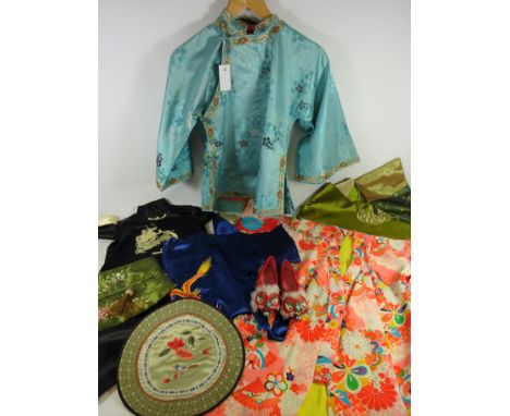 Clothing & Accessories - Japanese silk embroidered women's blouse, oriental kimono, Chinese silk children's clothing and othe