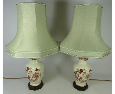 Pair of Masons 'Mandalay' pattern lamps, H29cm  (This item is PAT tested - 5 day warranty from date of sale)   Condition Repo
