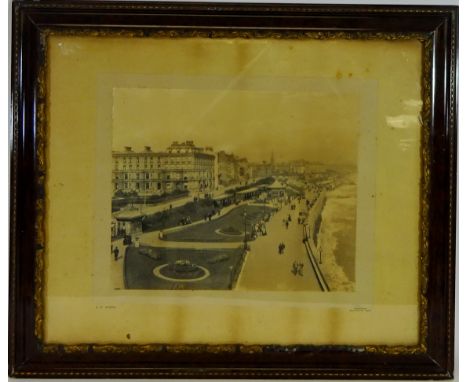'Promenade Bridlington Quay', late 19th century photographic print 34cm x 54cm in simulated rosewood frame   Condition Report