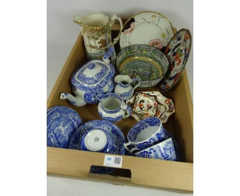 Spode 'Italian' teaware, Mason ceramics, Royal Doulton series ware bowl, early 20th century jug with river scene in one box  
