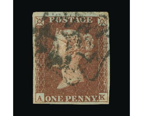 Great Britain - QV (line engraved) : (SG 8 (tc)) 1841 1841 1d red-brown , A-K, cancelled by Channel Islands maltese cross can
