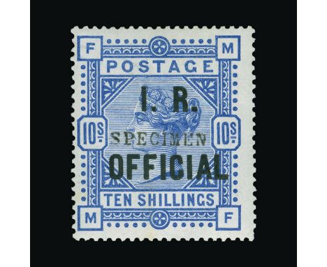 Great Britain - Officials : (SG O10s) 1884-88 INLAND REVENUE 10s ultramarine, MF, ovptd. SPECIMEN Type 9, centred to left, sm