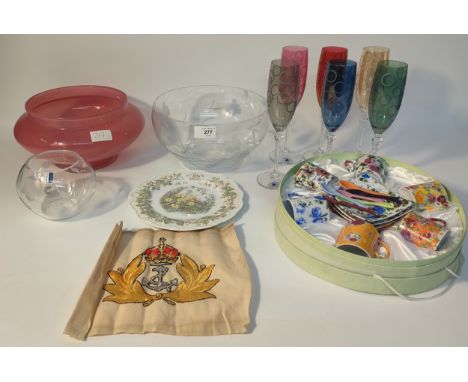 A Collection of art glass &amp; Crystal along with miniature flower pattern cup &amp; saucer set etc ; Italian La reine champ