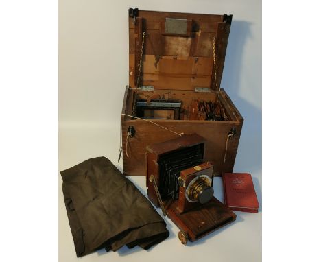 Thornton Pickard antique camera with fitted antique box &amp; accessories 