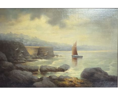 Harry ArmytageOil on boards Rocky seascape, signed.[50x70cm] 