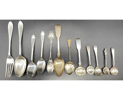 Silver hallmarked flat wares; spoons &amp; fork [144.51] grams 