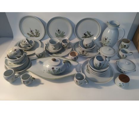 A Collection of Buchanan Portobello pottery; thistle pattern jug, tea service &amp; plates 