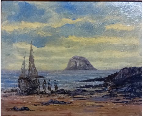 (Signature Faded)Oil on canvas of a seascape, signed and within a moulded frame.[Frame 39x44cm] 