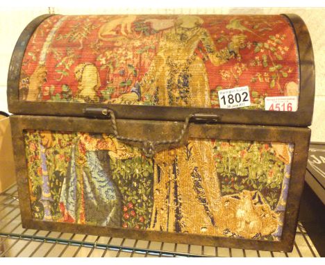 Medieval Tapestry casket, of La Dame a la Licorne correspondance chest, purchased for £350 from Hines of Oxford in 1997