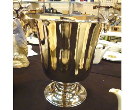 Chrome stag wine cooler, H: 28 cm