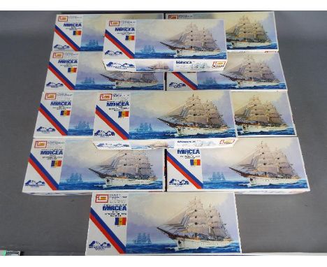 IMAI - A group of 11 boxed 1:350 scale plastic model kits of IMAI Waterline Series B-314 Romania 3 Masted Bark Sailing Ship '