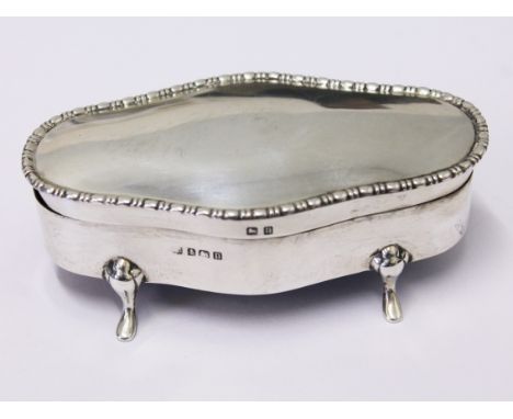 A hallmarked silver trinket box,