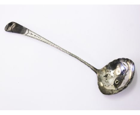 An early Georgian ladle, hallmarks indistinct, length 33cm, weight 6oz
