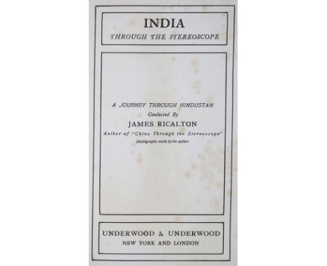 Ricalton,J.: India through the stereoscope. A journey through Hindustan. New York u. London, Underwood &amp; Underwood 1907. 