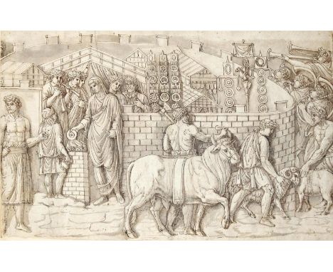 Italien.: 16.-18. Jahrhundert. 72 Illustrationen der Skulpturenreliefs der Trajanssäule in Rom. Eine zusammengesetzte Gruppe 