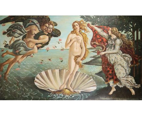 Botticelli, Sandro: (1445-1510) Kopie nach. Die Geburt der Venus (La nascita di Venere). Öl wohl auf Malkarton v. Rudolf Kers