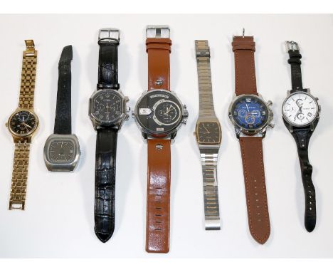 Herrenuhren-Sammlung.: Mit vielen Markenuhren. Tlws. noch mit Originalbox.  Die Uhren sind u.a. bezeichnet mit, Swatch, Lotus