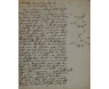 Geometrie.: Heft II, Fortsetzung. Deutsche Handschrift auf Papier v. W. Busch (Vorlesungsabschrift), O.O. 1848. Kl.4°. Mit za
