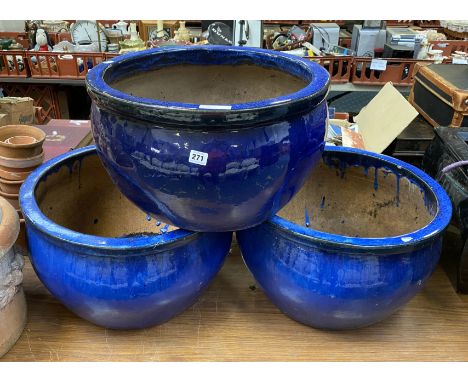 3 CERAMIC POTS 