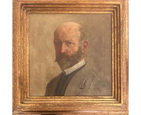 W REGNET - PORTRAIT OF GENTLEMAN - OIL ON CANVAS - SIGNED 40CM X 40CM - ORIGINAL CONDITION