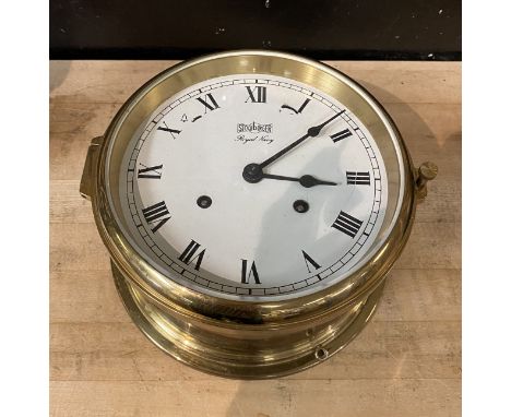 BRASS CASE STRIKING SHIPS CLOCK