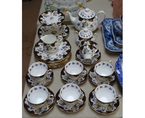 Royal Albert 100 Years' commemorative tea service with cake stand 