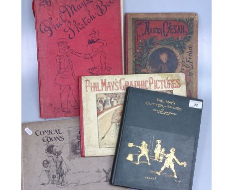 Phil May's "Gutter-snipes" and 2 others, and 2 Vintage children's books 