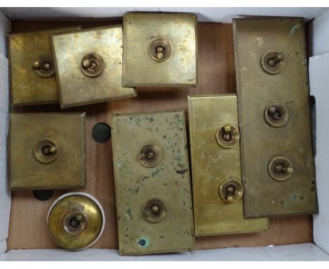 Various Vintage brass light switches 