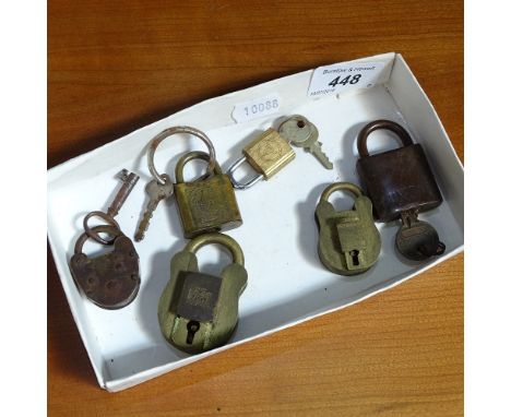 Various Vintage padlocks with keys 