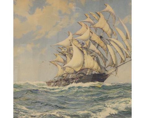 Montague Dawson, limited edition coloured print, the smoke of Battle, with artist's proof stamp to the mount, and print, a fo