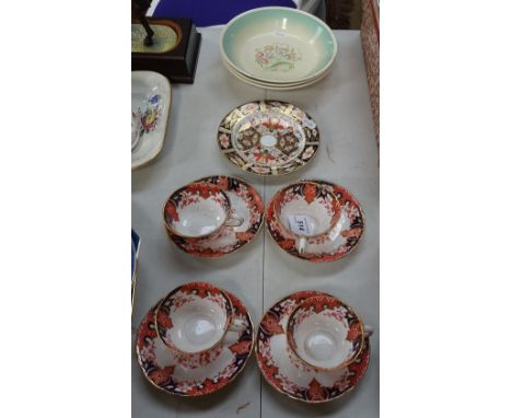 4 Royal Crown Derby cups and saucers, and a Derby plate, 2431 