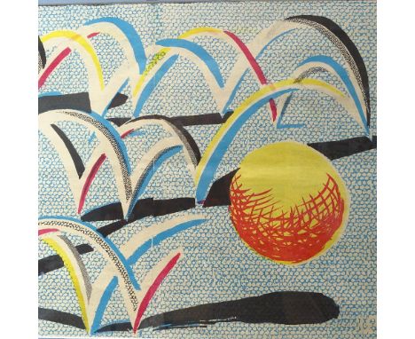 David Hockney, colour print, a bounce for Bradford 